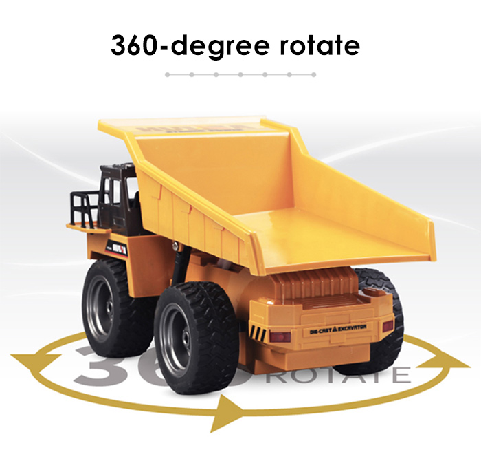 HUINA 1540 1:18 2.4G 6CH RC Alloy Dump Truck Auto Demonstration Function