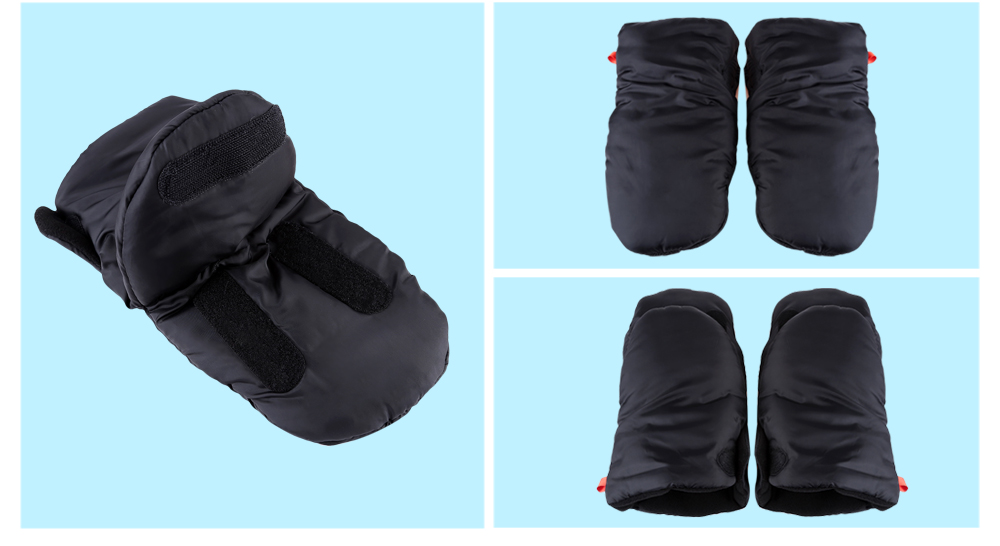 Waterproof Pure Color Chunky Plush Stroller Warmer Pushchair Gloves Waterproof Pure Color Chunky Plush Stroller Warmer Pushchair Gloves