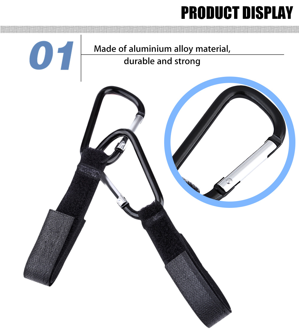 2pcs Pushchair Hooks Stroller Magic Tape Strap Hanger