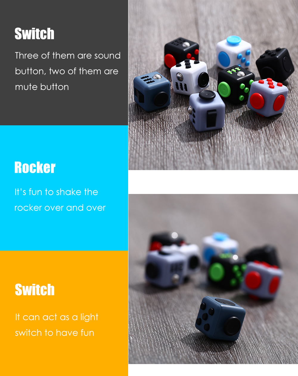 Cute Magic Fidget Cube Style Stress Reliever Pressure Reducing Toy for Office Worker