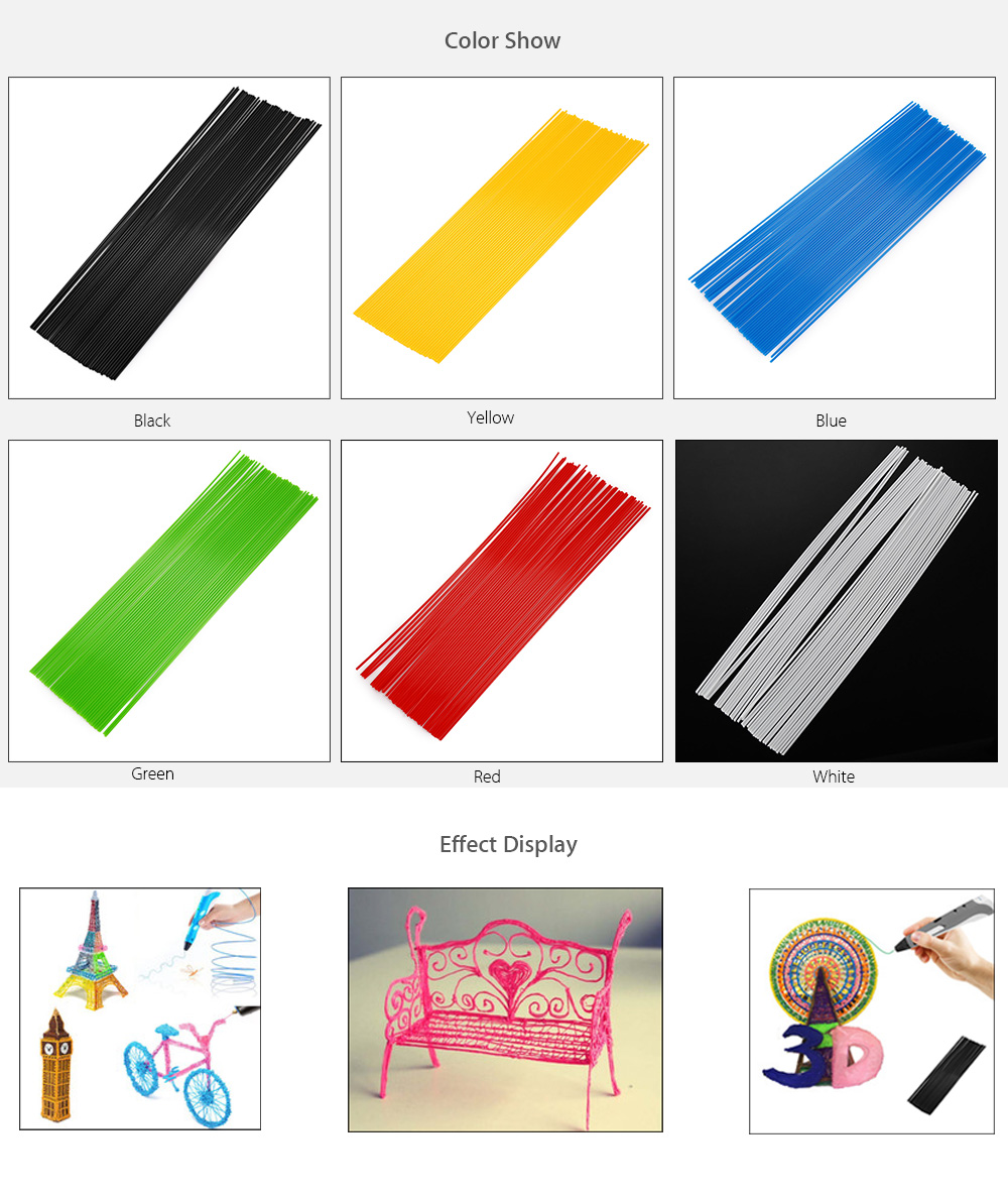 1.75mm Straight PLA Filament Printing Supplies for 3D Printer Pen