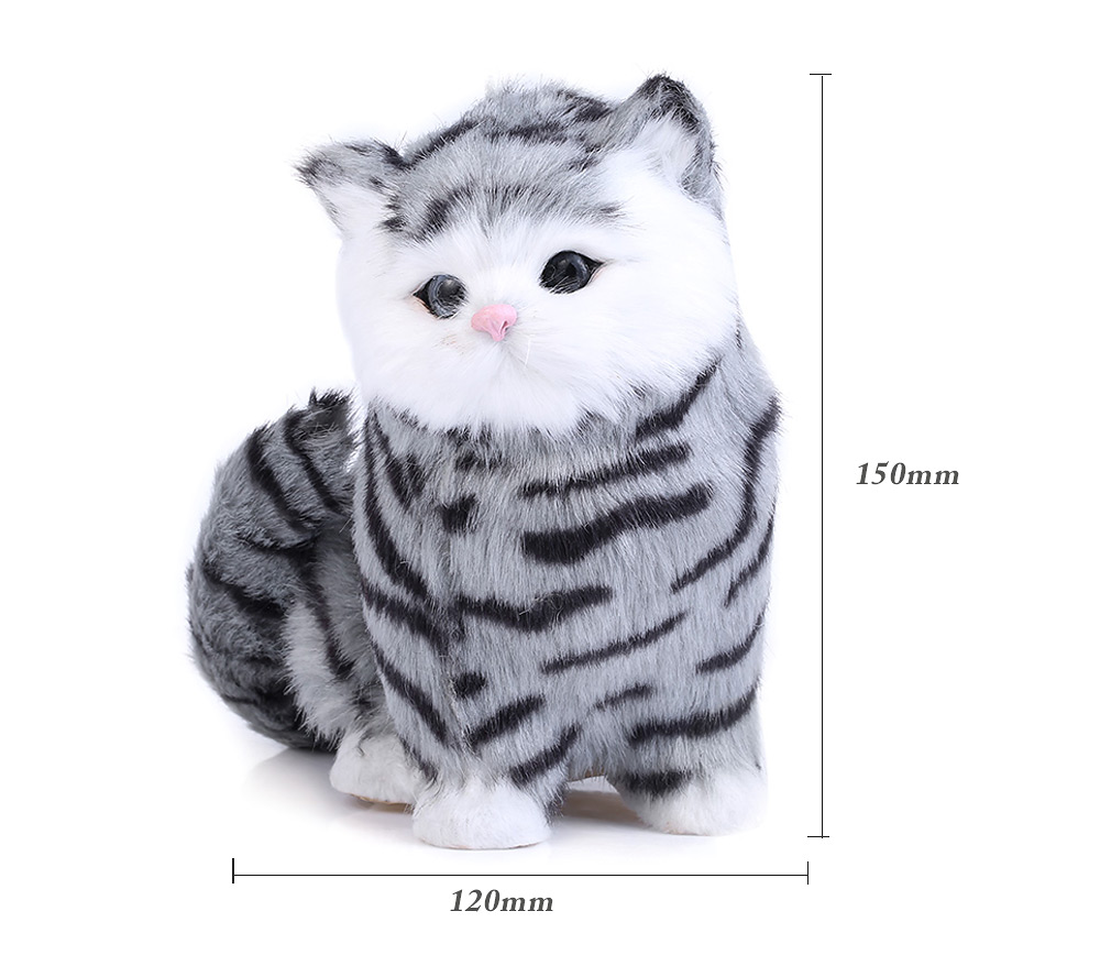 Children Baby Cute Simulation Cat Doll Plush Toy with Sound Birthday Christmas Gift