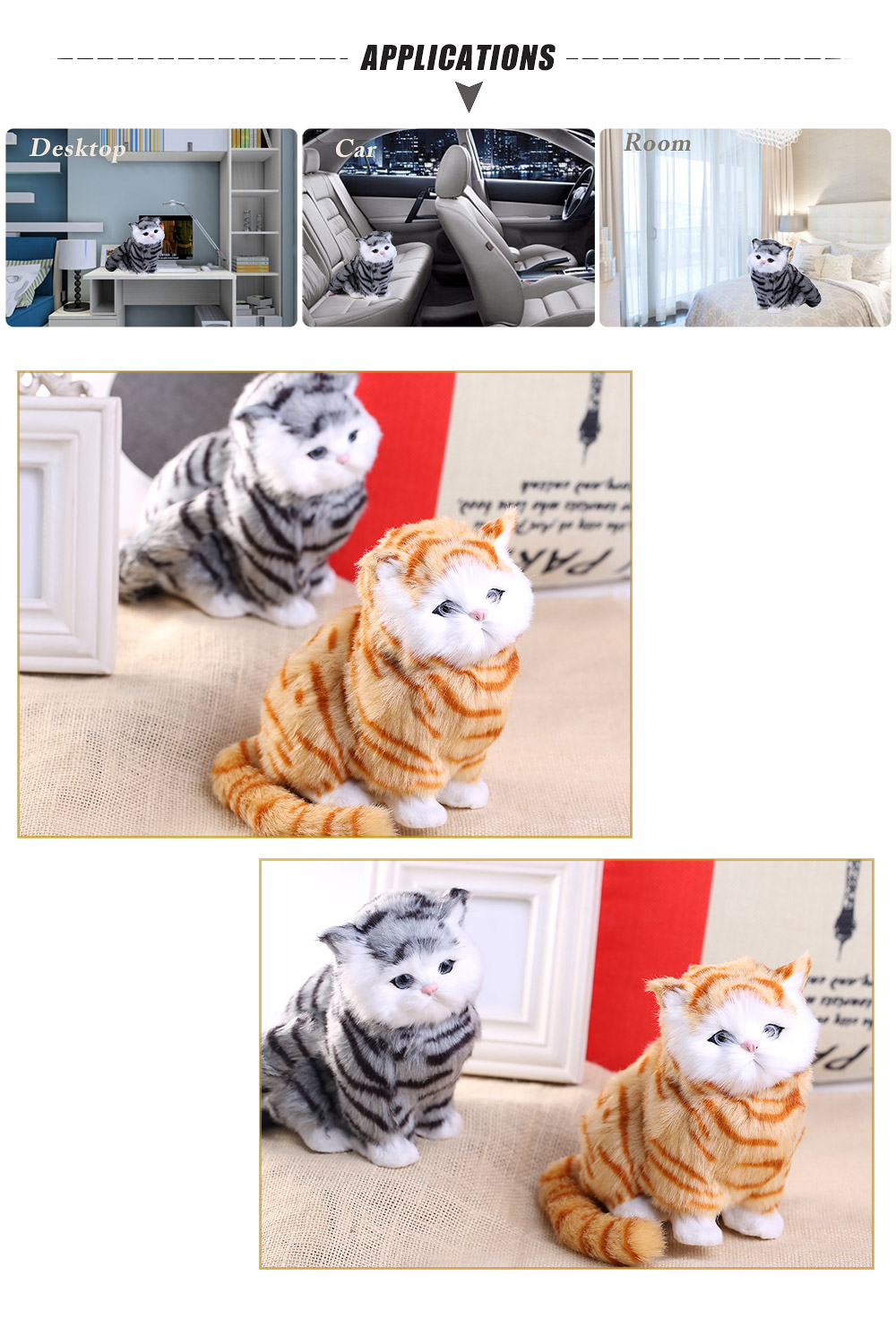 Children Baby Cute Simulation Cat Doll Plush Toy with Sound Birthday Christmas Gift Children Baby Cute Simulation Cat Doll Plush Toy with Sound Birthday Christmas Gift