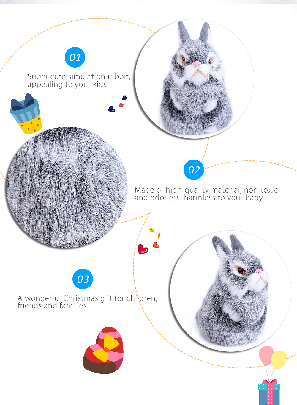 Kids Cute Mini Simulation Rabbit Doll Plush Toy Birthday Christmas Gift Kids Cute Mini Simulation Rabbit Doll Plush Toy Birthday Christmas Gift