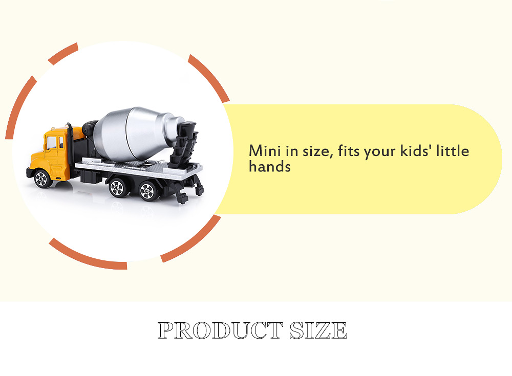 Children Alloy 1:64 Scale Concrete Mixer Truck Emulation Model Toy Present