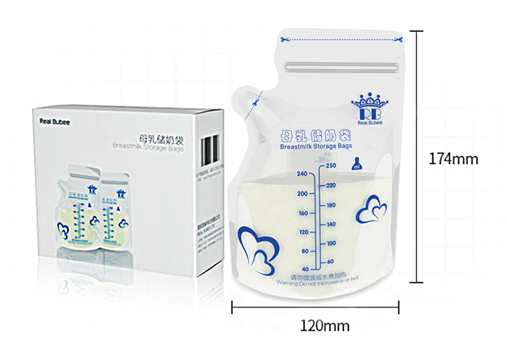 Real Bubee 30pcs 250ml Breast Milk Storage Bags