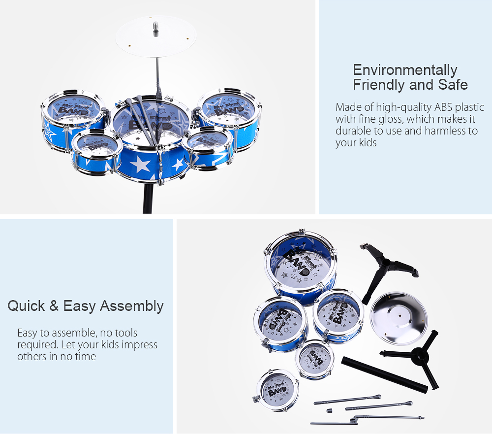 Wanyi Child Deluxe Jazz Drums Kit Musical Instrument Toy Xmas Birthday Present Wanyi Child Deluxe Jazz Drums Kit Musical Instrument Toy Xmas Birthday Present