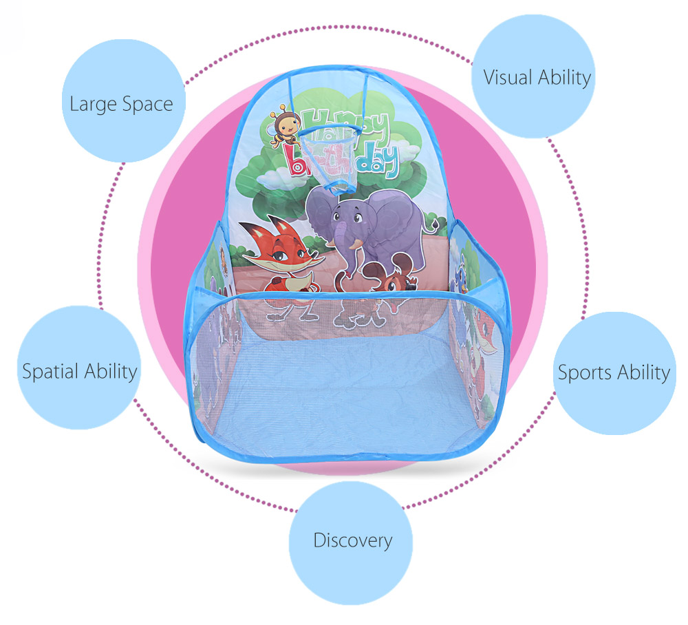 Ocean Ball Pit with Basket Kids Foldable Pool Tent Indoor Outdoor Sports Toy Ocean Ball Pit with Basket Kids Foldable Pool Tent Indoor Outdoor Sports Toy