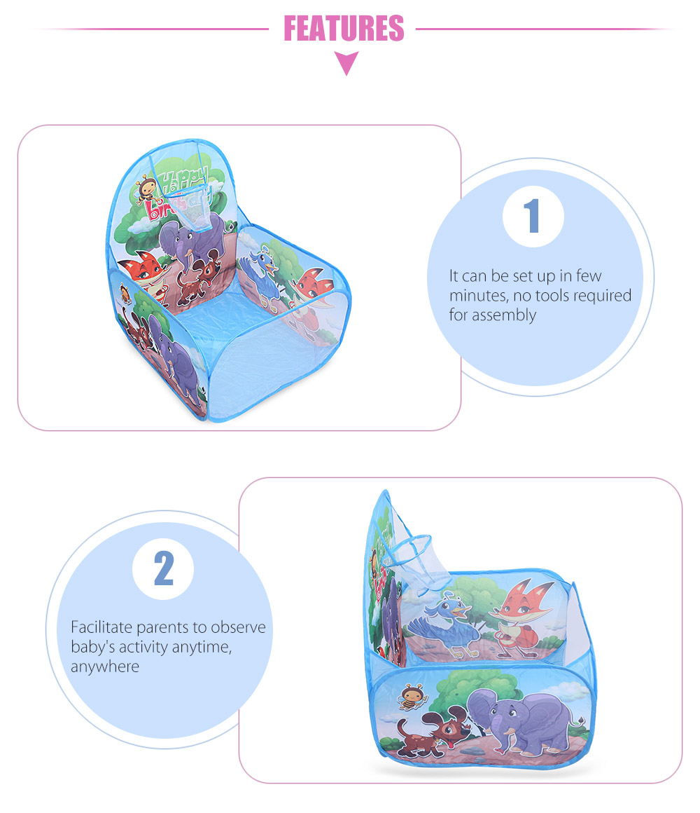 Ocean Ball Pit with Basket Kids Foldable Pool Tent Indoor Outdoor Sports Toy Ocean Ball Pit with Basket Kids Foldable Pool Tent Indoor Outdoor Sports Toy