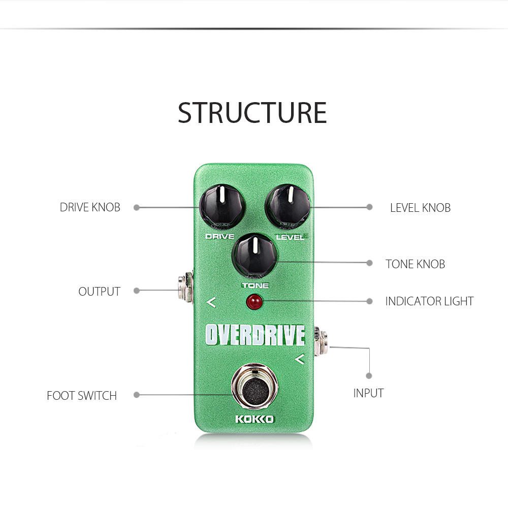 Flanger KOKKO Overdrive Pure Analog Circuit True Bypass Design Mini Guitar Effect Pedal