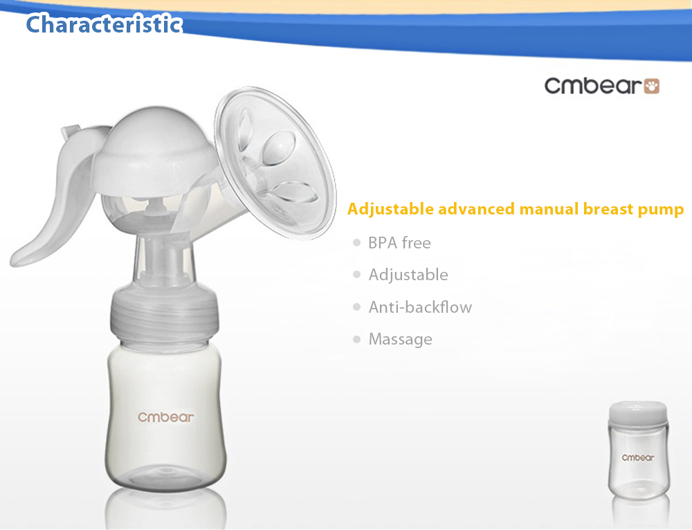 Cmbear Portable BPA Free Adjustable Advanced Manual Breast Pump