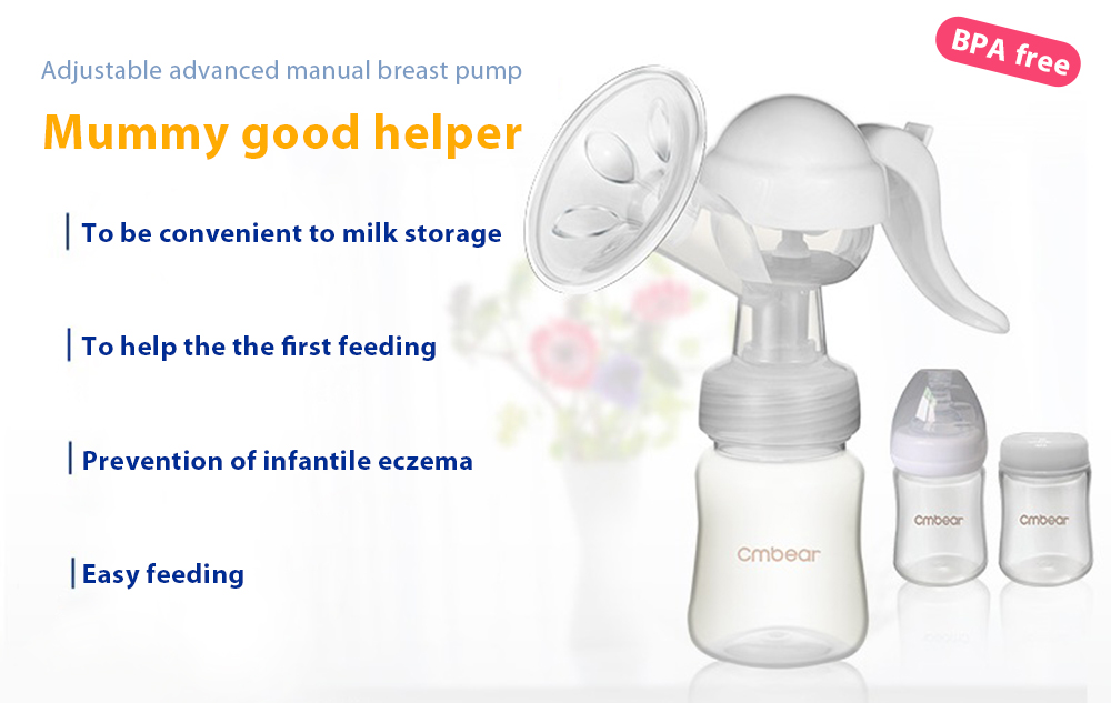 Cmbear Portable BPA Free Adjustable Advanced Manual Breast Pump