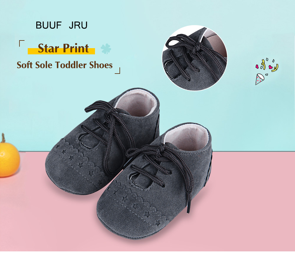 BUUF JRU Casual Star Pattern Soft Sole Skid-proof Toddler Shoes