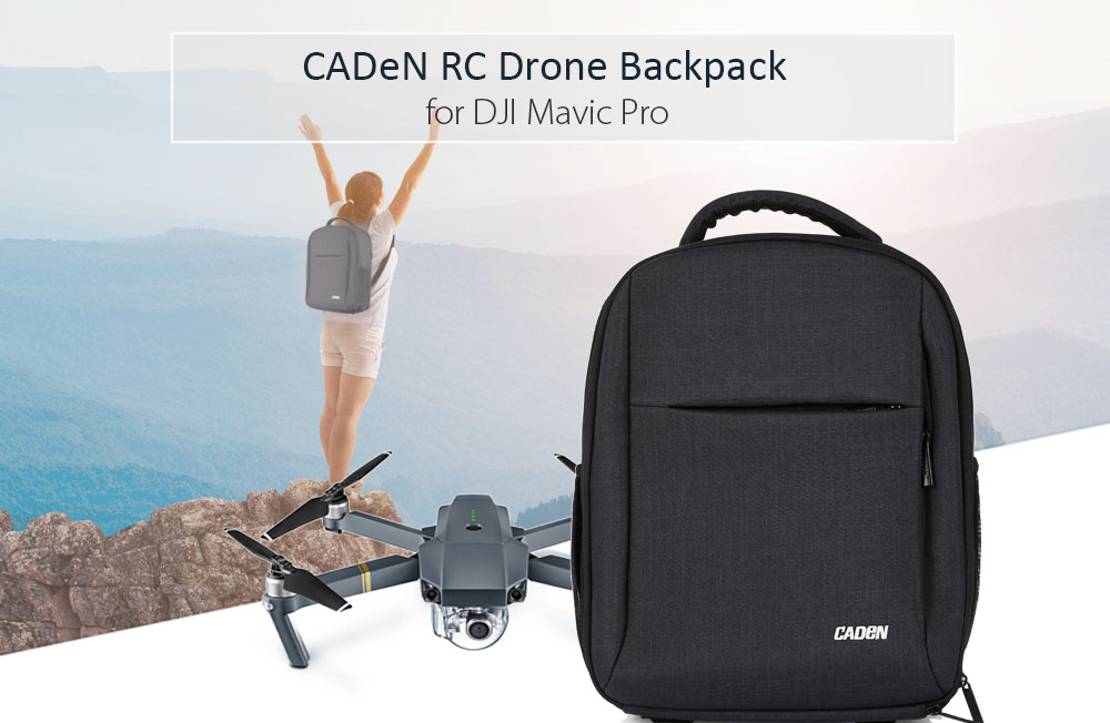CADeN W9 RC Drone Travel Backpack for DJI Mavic Pro Water Resistant with Customizable Interior and Raincover