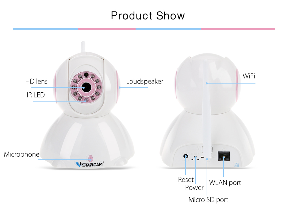 Vstarcam C42 720P HD Panoramic IP Camera IR-cut Motion Detection Vstarcam C42 720P HD Panoramic IP Camera IR-cut Motion Detection