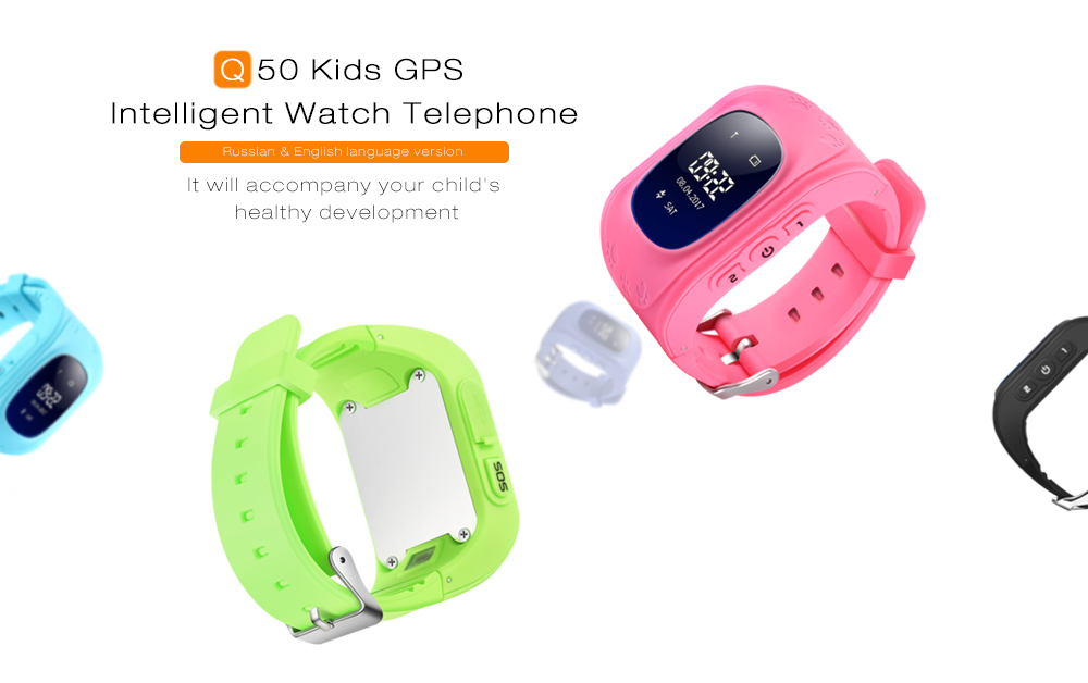 Q50 Children OLED Display GPS SOS Smart Watch Telephone