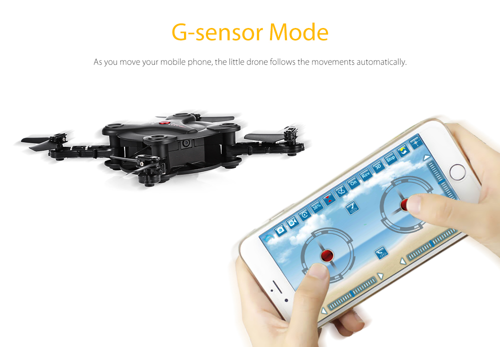 FQ777 FQ17W Foldable Mini RC Pocket Drone RTF WiFi FPV 0.3MP Camera / G-sensor Mode / Air Press Altitude Hold