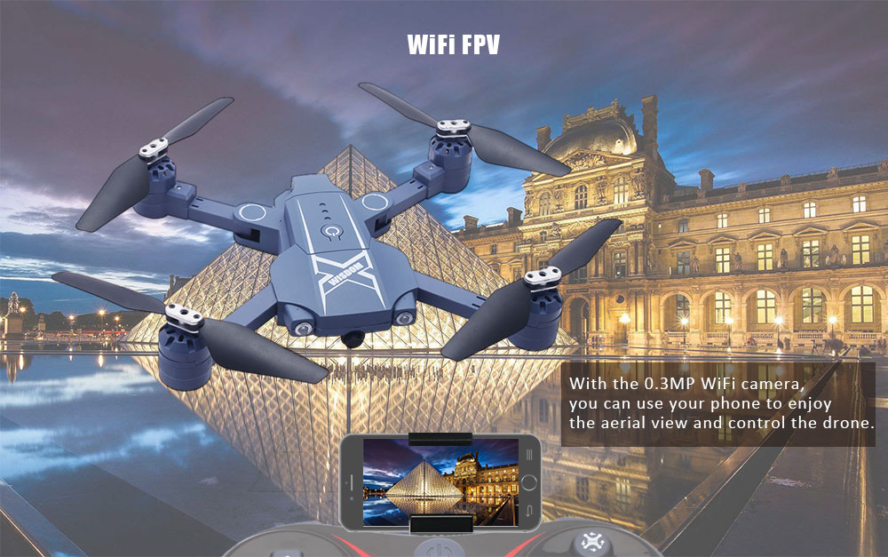 BAO NIU HC629W Foldable RC Drone BNF WiFi FPV 0.3MP Camera / Air Press Altitude Hold / Headless Mode BAO NIU HC629W Foldable RC Drone BNF WiFi FPV 0.3MP Camera / Air Press Altitude Hold / Headless Mode