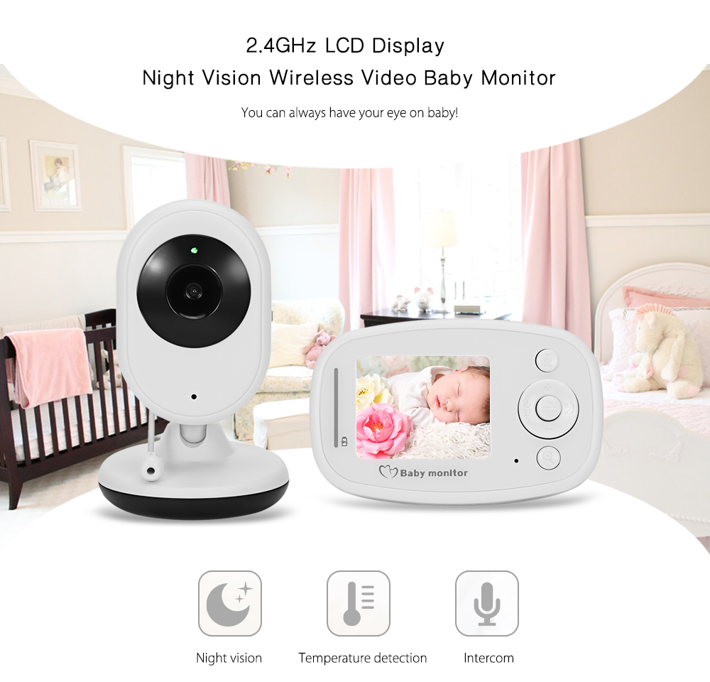 2.4G Wireless Digital Video Baby Monitor with Night Vision Two-way Talk 2.4 inch LCD Display Temperature Detection 2.4G Wireless Digital Video Baby Monitor with Night Vision Two-way Talk 2.4 inch LCD Display Temperature Detection