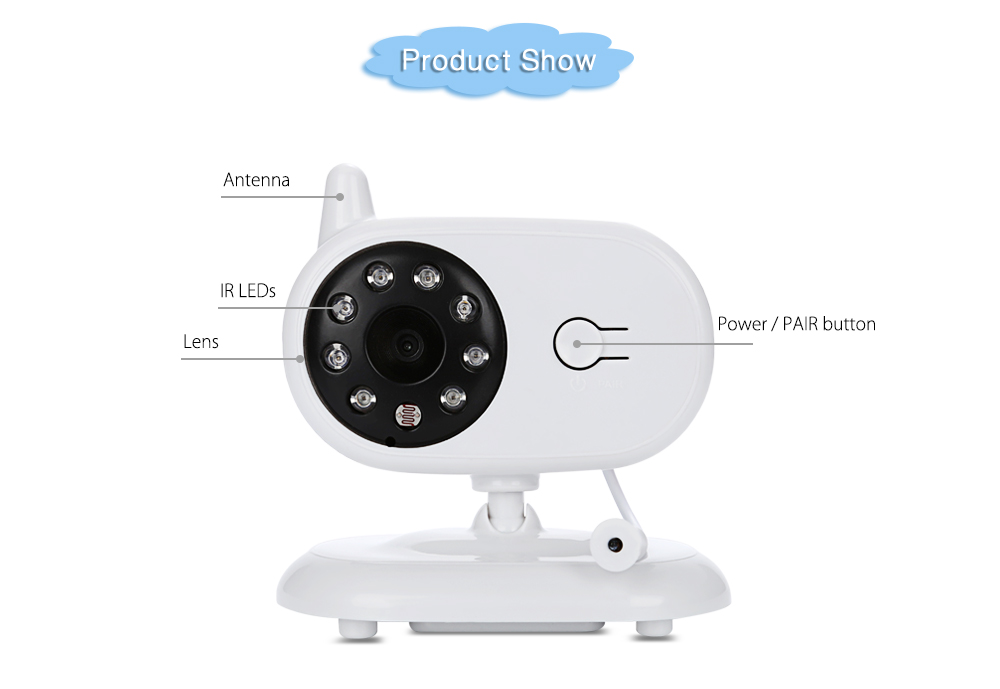 3.5 inch 2.4GHz Wireless TFT LCD Video Baby Monitor with Night Vision