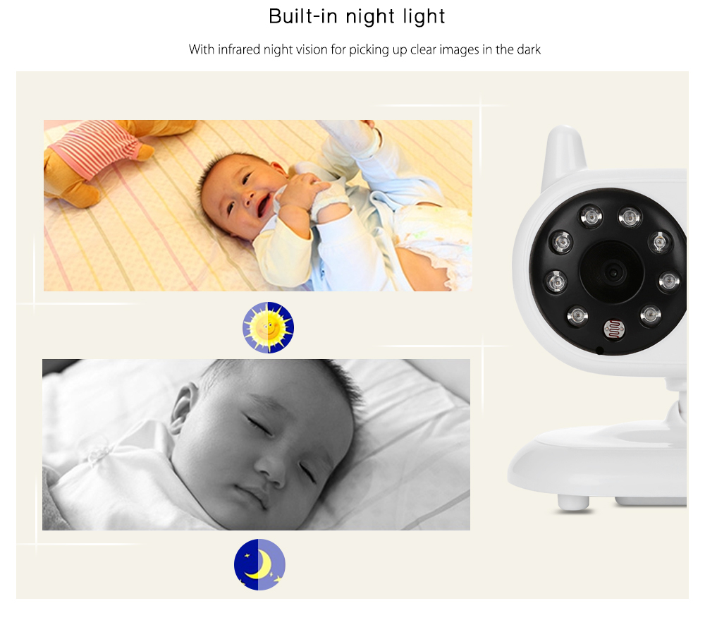 3.5 inch 2.4GHz Wireless TFT LCD Video Baby Monitor with Night Vision