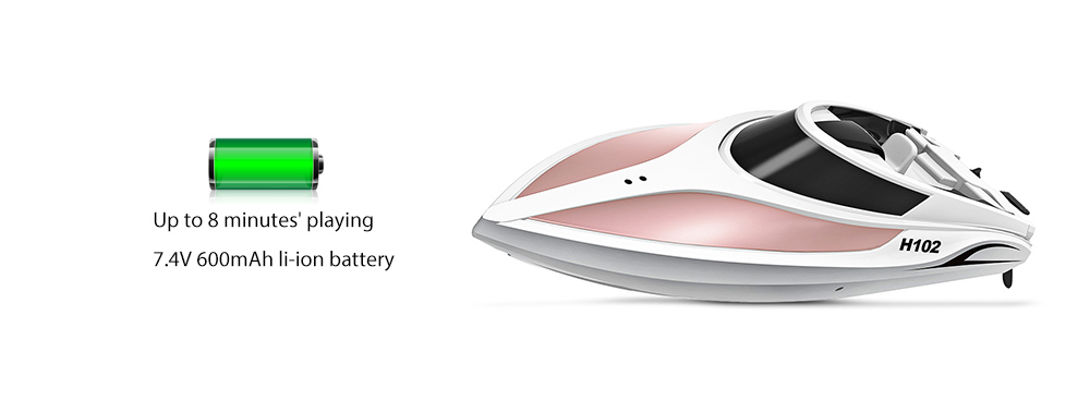 TKKJ H102 Brushed RC Racing Boat RTR 26 - 28km/h / Self-righting Function / 2.4GHz 4CH LCD Screen Transmitter