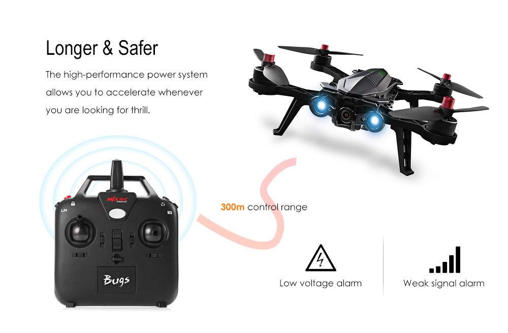 MJX Bugs 6 250mm RC Brushless Racing Drone RTF 1806 1800KV Motor / Two-way 2.4GHz 4CH Transmitter / Inverted Flight MJX Bugs 6 250mm RC Brushless Racing Drone RTF 1806 1800KV Motor / Two-way 2.4GHz 4CH Transmitter / Inverted Flight
