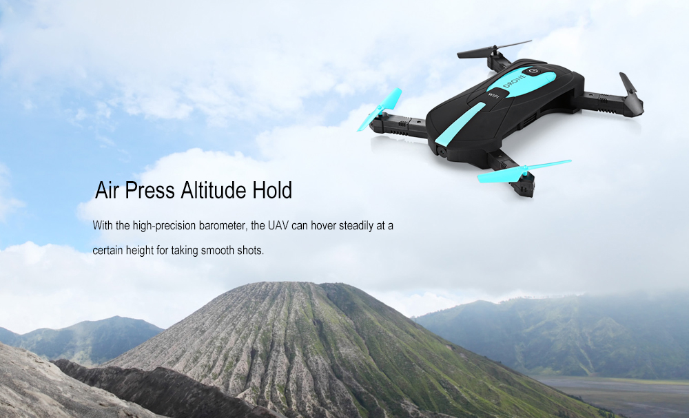 JY018 Mini Foldable RC Pocket Drone BNF WiFi FPV 720P Camera / G-sensor Mode / Air Press Altitude Hold