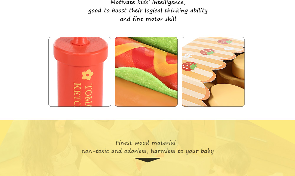 Hamburger Wooden Kitchen Food Set Hamburger Wooden Kitchen Food Set
