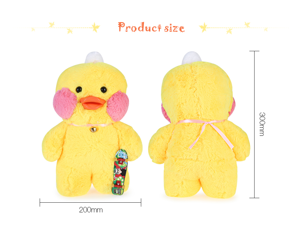 Cafe Mimi Stuffed Cute Duck Plush Doll with Fingerboard Toy Birthday Christmas Gift 30CM