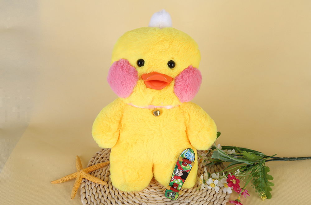 Cafe Mimi Stuffed Cute Duck Plush Doll with Fingerboard Toy Birthday Christmas Gift 30CM