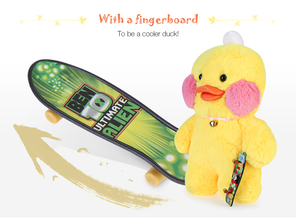 Cafe Mimi Stuffed Cute Duck Plush Doll with Fingerboard Toy Birthday Christmas Gift 30CM