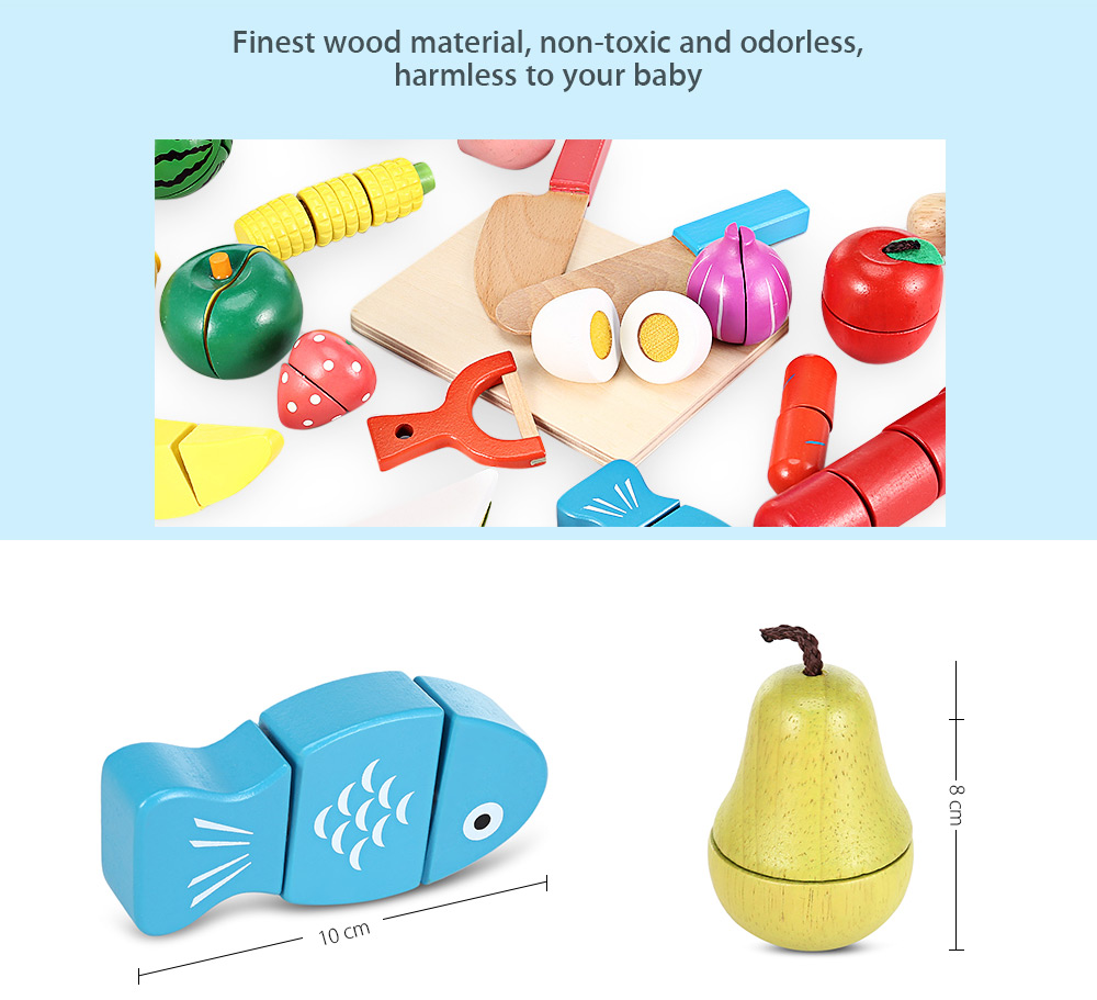 20pcs Wooden Cutting Fruits and Vegetables Toy