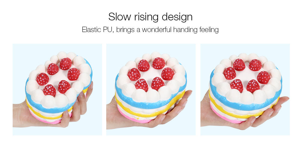 Squishy Fragrant PU Sponge Slow Rising Simulate Strawberry Cake Toy Decoration Squeeze Stress Reliever