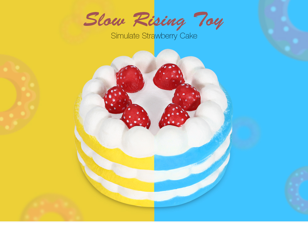 Squishy Fragrant PU Sponge Slow Rising Simulate Strawberry Cake Toy Decoration Squeeze Stress Reliever