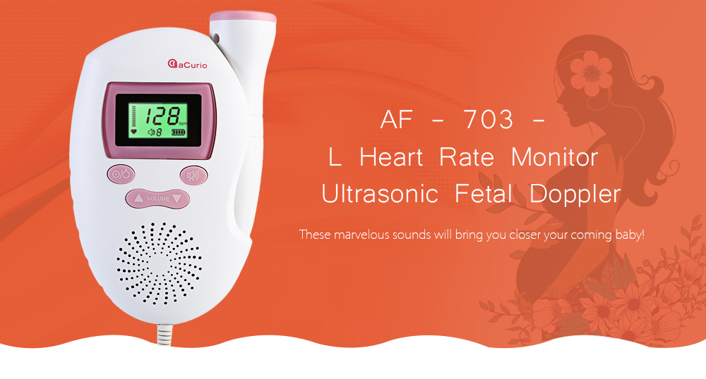 ACurio AF - 703 - L Pregnant Ultrasonic Fetal Doppler Prenatal Heart Rate Monitor ACurio AF - 703 - L Pregnant Ultrasonic Fetal Doppler Prenatal Heart Rate Monitor