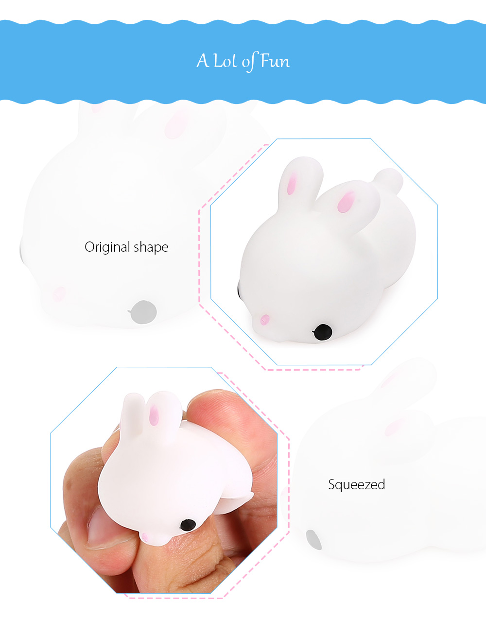Mini Cartoon Rabbit TPR Squishy Toy Stress Relief Product Decoration Gift