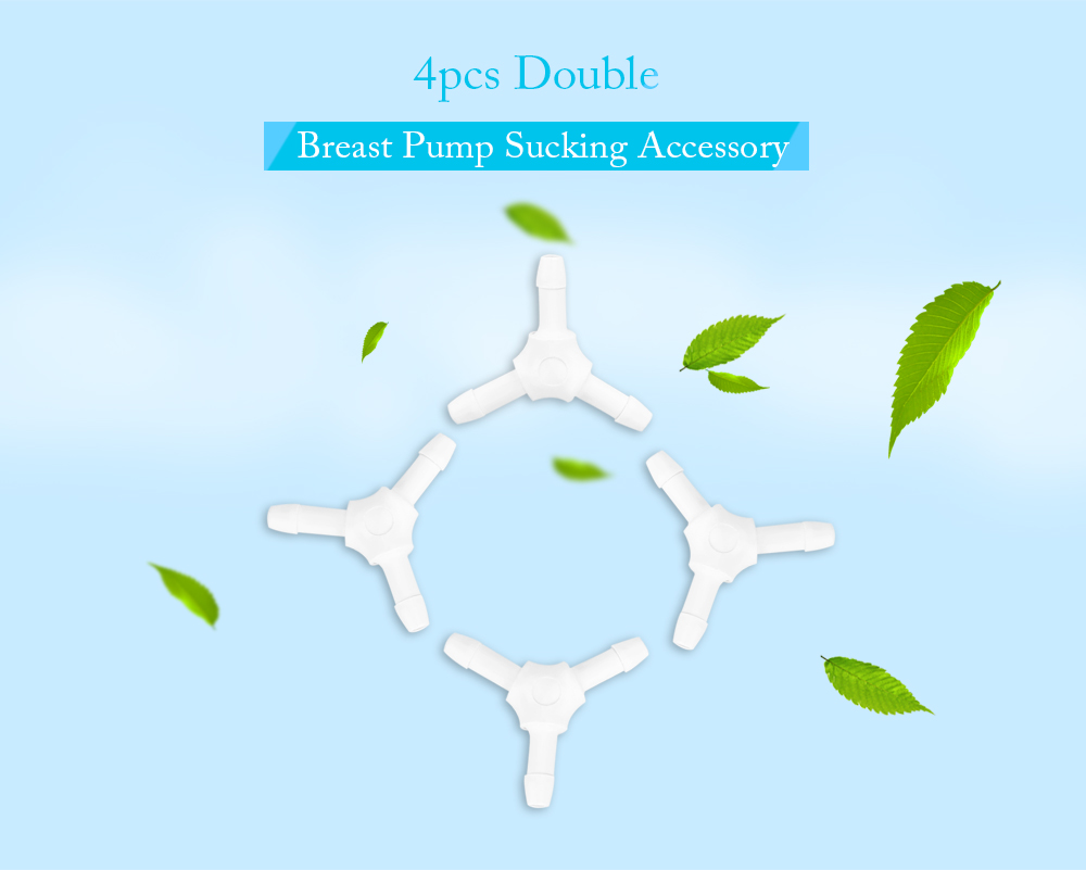 RealBubee 4pcs Double Breast Pump Accessory Sucking Connector Straws for Baby Breastfeeding