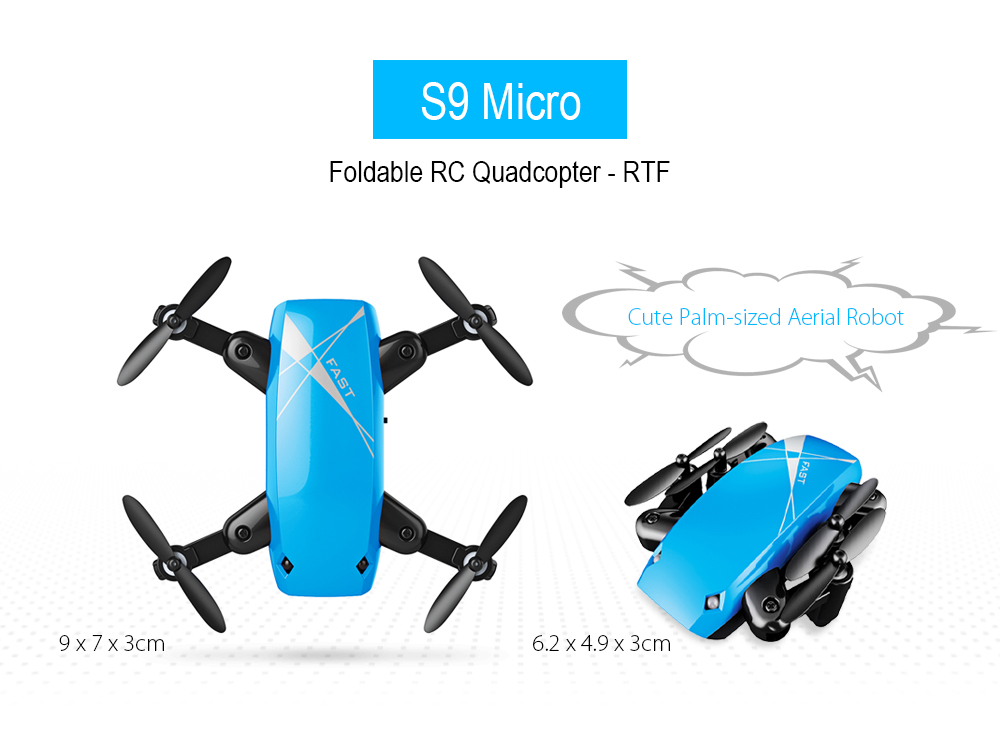 S9 Micro Foldable RC Quadcopter RTF 2.4GHz 4CH 6-axis Gyro / Headless Mode / One Key Return S9 Micro Foldable RC Quadcopter RTF 2.4GHz 4CH 6-axis Gyro / Headless Mode / One Key Return