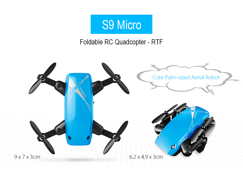 S9 Micro Foldable RC Quadcopter RTF 2.4GHz 4CH 6-axis Gyro / Headless Mode / One Key Return