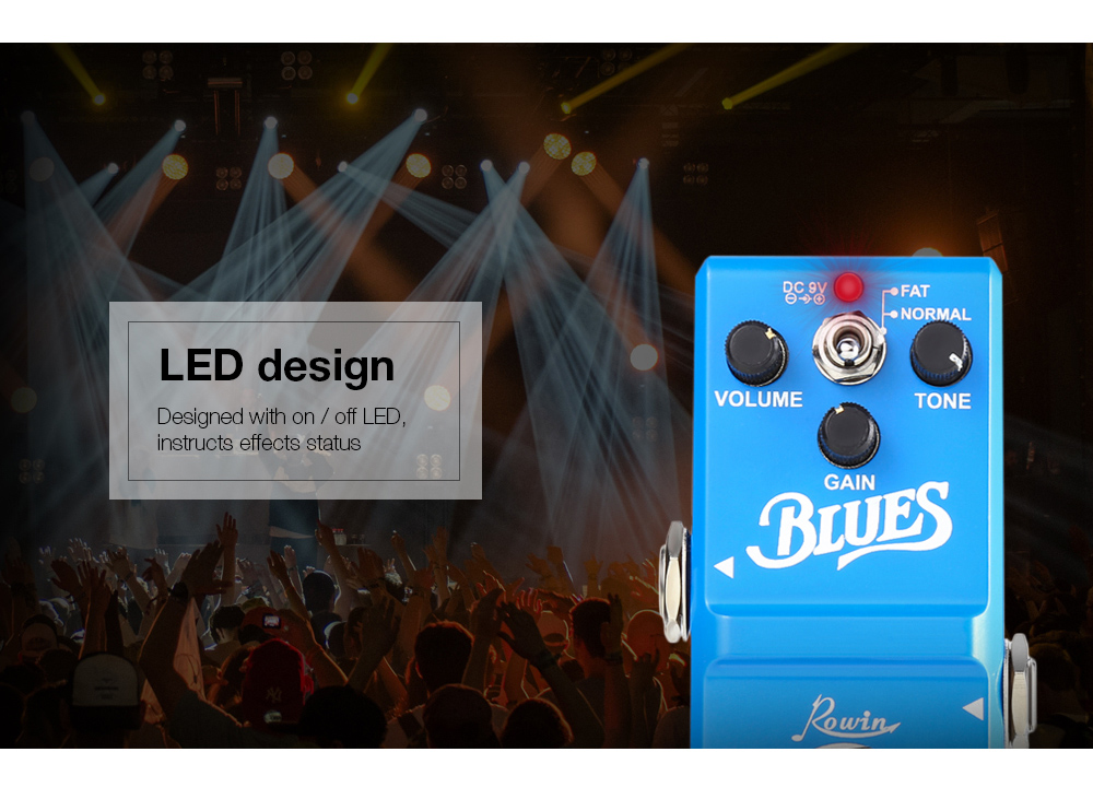 ROWIN Blues Style Overdrive Box Guitar Effect Pedal True Bypass Design Aluminum Alloy Housing ROWIN Blues Style Overdrive Box Guitar Effect Pedal True Bypass Design Aluminum Alloy Housing
