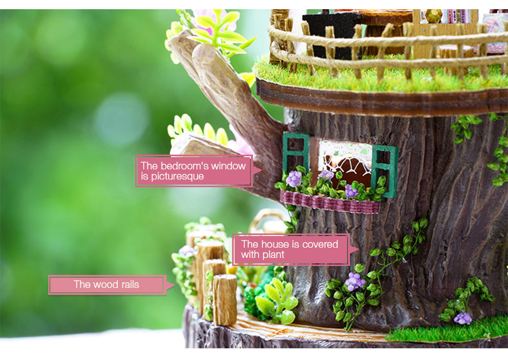 Handmade Dollhouse Miniature DIY Dolls House Kit with Furniture Handicraft 3D Puzzle Building Toys Gift Fantasy Forest