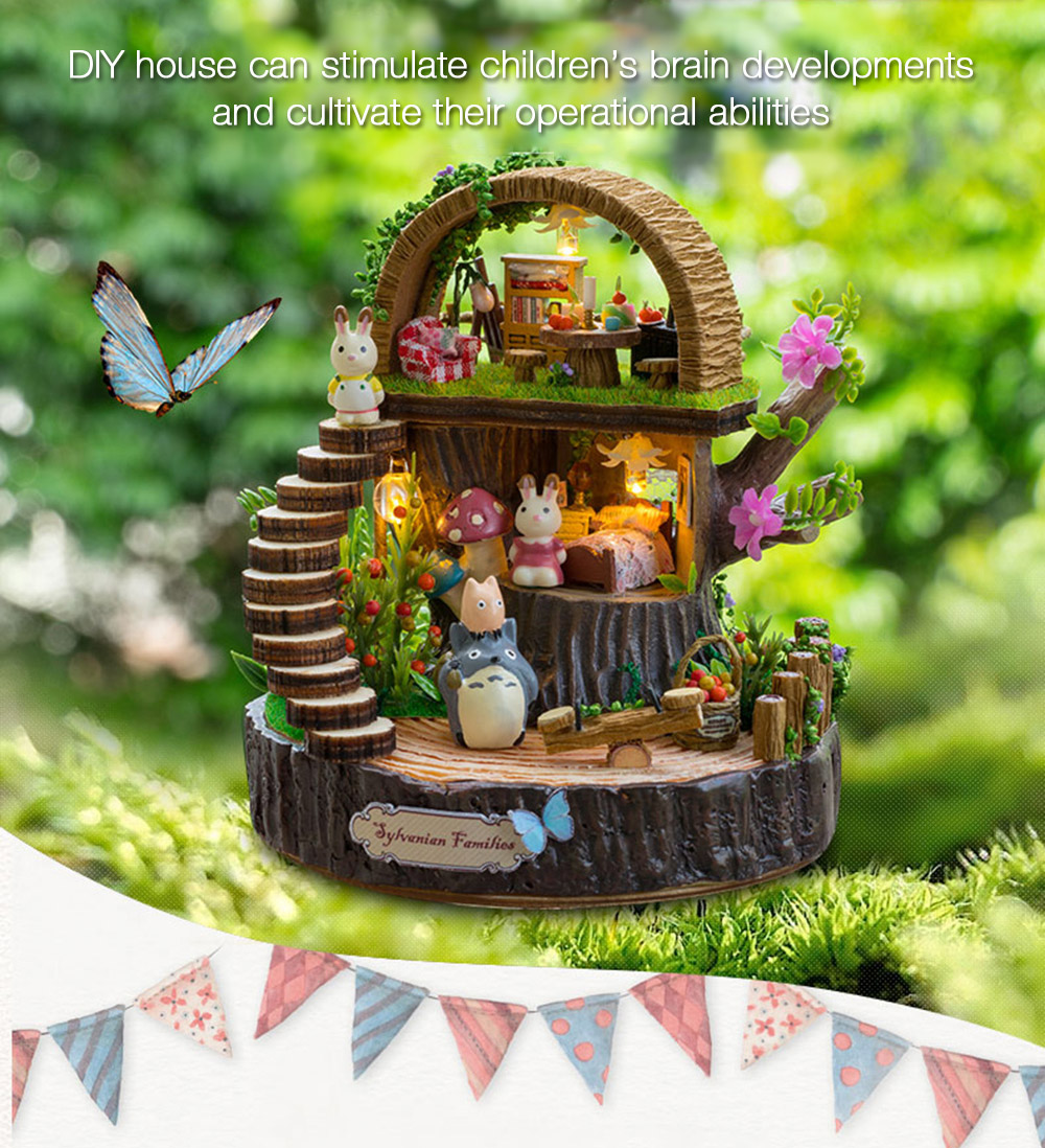 Handmade Dollhouse Miniature DIY Dolls House Kit with Furniture Handicraft 3D Puzzle Building Toys Gift Fantasy Forest Handmade Dollhouse Miniature DIY Dolls House Kit with Furniture Handicraft 3D Puzzle Building Toys Gift Fantasy Forest