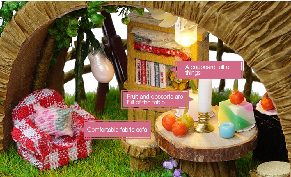 Handmade Dollhouse Miniature DIY Dolls House Kit with Furniture Handicraft 3D Puzzle Building Toys Gift Fantasy Forest Handmade Dollhouse Miniature DIY Dolls House Kit with Furniture Handicraft 3D Puzzle Building Toys Gift Fantasy Forest