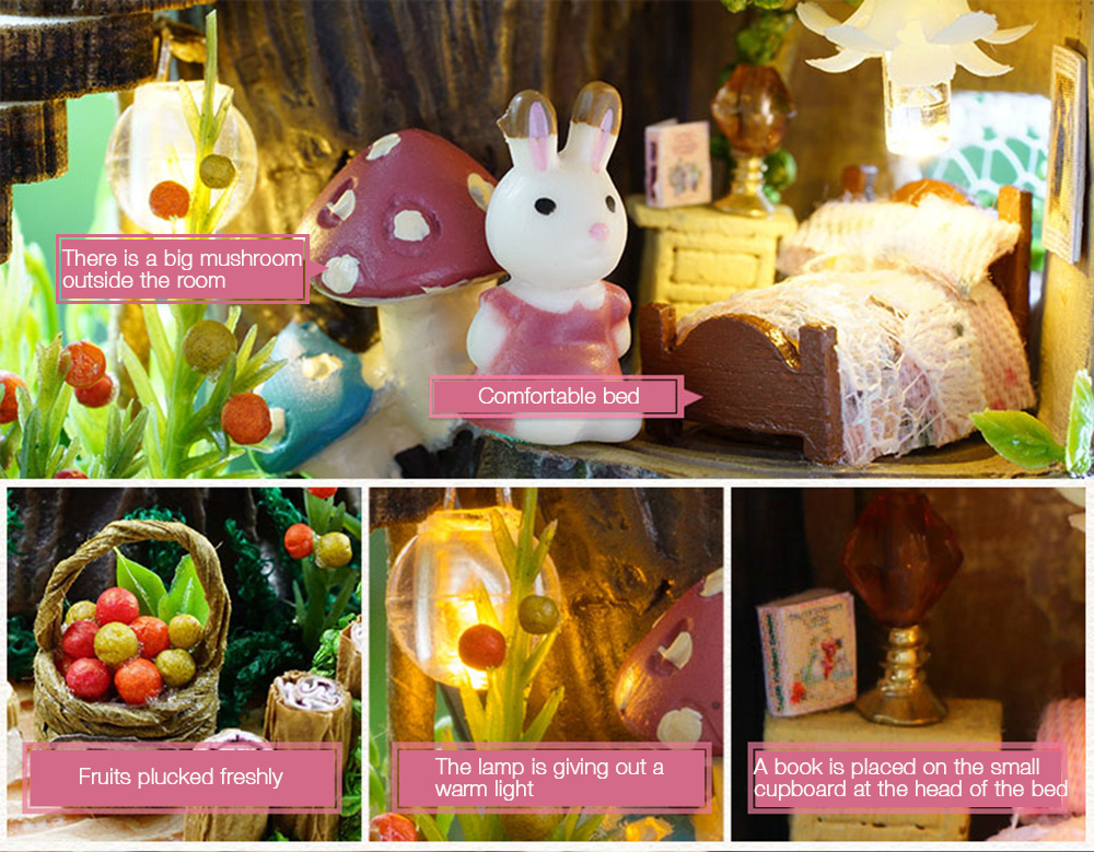 Handmade Dollhouse Miniature DIY Dolls House Kit with Furniture Handicraft 3D Puzzle Building Toys Gift Fantasy Forest Handmade Dollhouse Miniature DIY Dolls House Kit with Furniture Handicraft 3D Puzzle Building Toys Gift Fantasy Forest