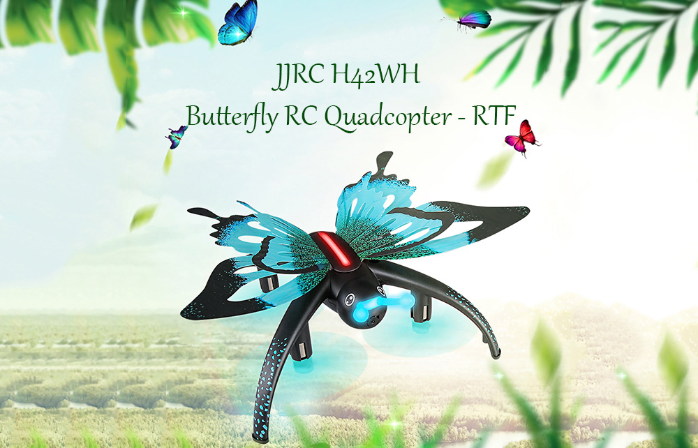 JJRC H42WH Butterfly Mini RC Drone RTF WiFi FPV 0.3MP Camera / Voice Control / Waypoints