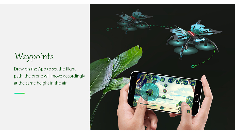 JJRC H42WH Butterfly Mini RC Drone RTF WiFi FPV 0.3MP Camera / Voice Control / Waypoints JJRC H42WH Butterfly Mini RC Drone RTF WiFi FPV 0.3MP Camera / Voice Control / Waypoints