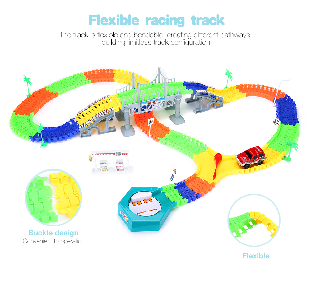192PCS NO.258 DIY Racing Track Assembly Flexible Twister Car Toy