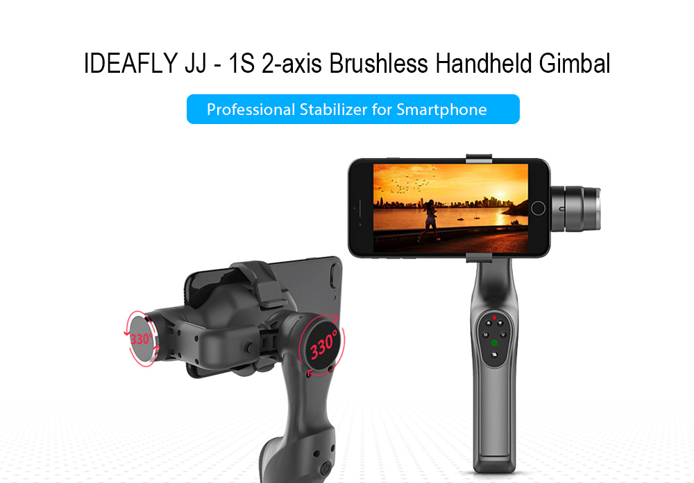 IDEAFLY JJ - 1S 2-axis Brushless Handheld Smartphone Gimbal 300g Maximum Payload / Panorama / Time-lapse