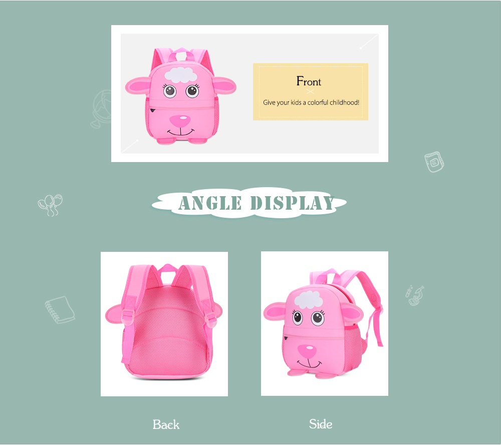 TongChang Colorful Cartoon Animal Design Waterproof Durable Children School Bag TongChang Colorful Cartoon Animal Design Waterproof Durable Children School Bag